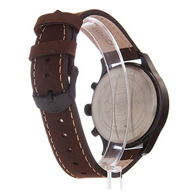 Timex Men’s T49905 Expedition Field Chronograph Black/Brown Leather Strap Watch - Image 3