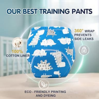 Upairy Training Pants for Boys Girls–Soft & Leak-Resistant Potty Training Underwear,Up Airy Potty Pants Comfortable for Toddlers(8PCS,S) - Image 2