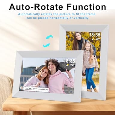 Frameo 10.1 Inch Smart WiFi Digital Photo Frame,Digital Picture Frame Wi-Fi with 32GB Storage & SD Slot, Electronic Picture Frame IPS Touch Screen with Auto-Rotate, Frameo Digital Frame WiFi -White - Image 5