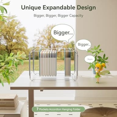 EcoStash Wheat Straw Expanding Hanging File Folders, 3 Color File Organizer, 1.2" Accordion Pockets, Large Capacity, Letter Size for Filing Cabinet, 100% BPA Free, Return to Nature, Healthy Living - Image 5