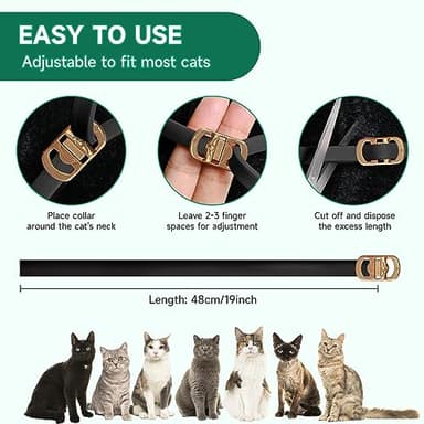 4 Pack Flea Collar for Cats, Cat Flea and Tick Treatment, 8 Months Protection Flea and Tick Prevention for Cats, Waterproof Cat Flea Collar, Adjustable Cat Flea and Tick Collar for Cats Kittens, Black - Image 6