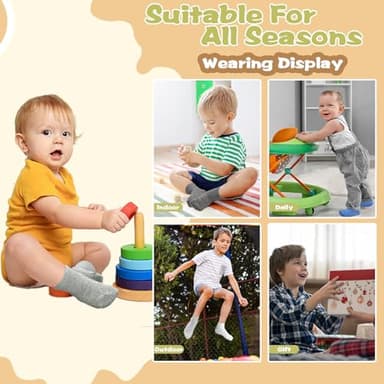HYCLES Toddler Grip Socks, Non Slip Kid Socks Floor Skid Sock with Gripper for 0-1T Boy Girl 6-12 Months Baby - Image 6
