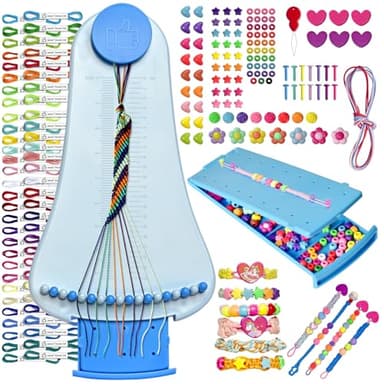 Friendship Bracelet Making Kit toys ,ages for 8 9 10 11 12 Year Old Girls, Kids Travel Activity Set,diy kit,Arts and Crafts Bracelets String Maker Kit ,Great Christmas Birthday Gifts (lt blue-blue) - Image 1