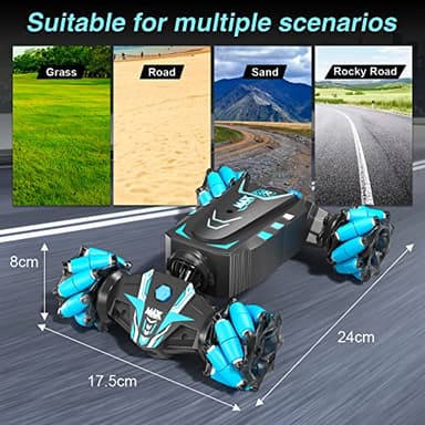Axirata Remote Control Car Hand Controlled Gesture RC Stunt Car with Spray & Lights & Music for Kids 6-13 Year Old, 4WD 2.4GHz Off-Road 360° Rotation Toy Car Gift for Boys Girls - Image 2