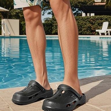 SOSOWHLTE Womens Mens Garden Clogs Shoes with Arch Support Unisex Comfort Slip-on Slippers Sandals Black Size 12-12.5 Female,11-11.5 Male - Image 3