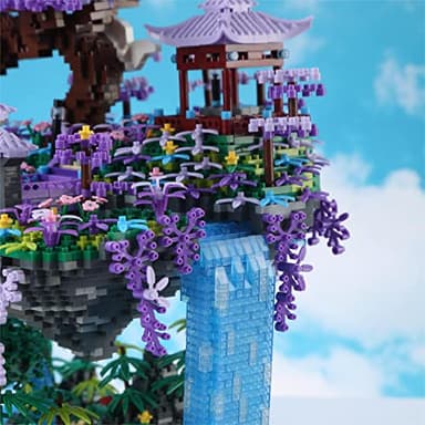 Yushinv Cherry Blossom Tree Building Set with Box 4574Pcs, Original Scene Music Japanese Sakura Tree House(Type :Symphony), Cherry Bonsai Tree Lights Building Kit, Cherry Blossom Building Set. - Image 4