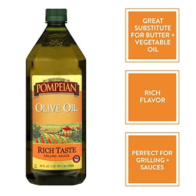 Pompeian Rich Taste Olive Oil, High Heat Cooking, Baking & Sauteing, High Smoke Point, 48 Fl Oz - Image 3