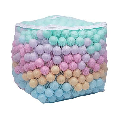 Amazon Basics BPA Free Crush Proof Plastic Ball, Pit Balls with Storage Bag, Toddlers Kids 12+ Months, 1000 Count, 1000 Balls, 6 Pastel Colors - Image 1
