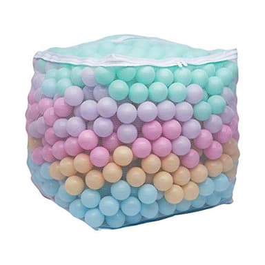 Amazon Basics BPA Free Crush Proof Plastic Ball, Pit Balls with Storage Bag, Toddlers Kids 12+ Months, 1000 Count, 1000 Balls, 6 Pastel Colors - Image 1