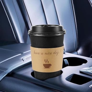 Clawsoff 100 Pack 16 oz Coffee Cups with Lids, Disposable To Go Paper Coffee Cups with Sleeves and Stirring Sticks for Hot/Cold Drinks Office Home Shop Event (Black) - Image 2