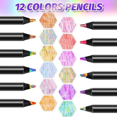 Yangmei Stocking Stuffers, Art Supplies, 12 Rainbow Colored Pencils, Teen Girl Gifts Trendy Stuff, Art Supplies for Kids 9-12, Gifts for 5-12 Year Old Girl, Arts and Crafts for Kids Ages 8-12 - Image 3