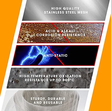 1 PC 11”X14” (28cmX36cm) Wire Mesh 5 Mesh, Sturdy Metal Mesh Sheets for DIY Projects 304 Stainless Steel No Rust Mesh Screen - Image 5