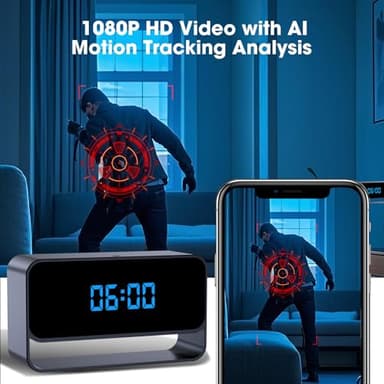 FHD 1080P Clock Camera - WiFi Wireless Camera for Indoor Home Security - Advanced Nanny Cam with Superior Night Vision - Image 4
