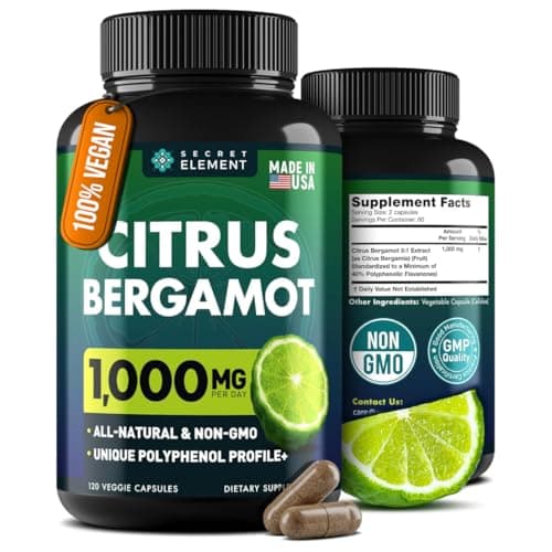 Citrus Bergamot Extract 1000mg - Citrus Bergamot Supplement for Heart, Immune System Support, and Healthy Aging - Pure, Vegan Bergamot Capsules - Image 1