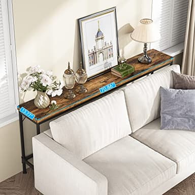 LITTLE TREE 70.9 Inch Extra Long Console Table, Narrow Long Sofa Table for Living Room - Image 5