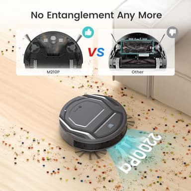 Lefant Robot Vacuum Cleaner M210 Pro,Slim,Quiet,2200Pa Suction,120 Min Self-Charging Robotic Vacuums, Freemove 3.0,WiFi/APP/Alexa,6 Cleaning Modes Ideal for Hard Floors Pet Hair Low Carpet,Gray - Image 4