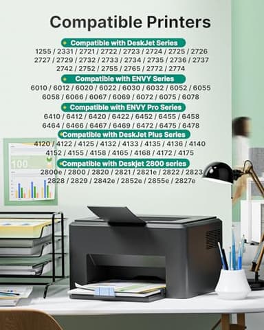 67 Ink 67XL Black Ink Cartridge Compatible for HP Ink 67 XL for HP DeskJet 2855e 2827e 2755e 2700e 2755 2755e 2742e 4100 4100e 4155e 4152 4152e Envy 6000 6400 6400e 6055e 6052e 6455e 6458e (2-Black) - Image 3