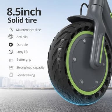 Roinside Electric Scooter for Adults - 8.5" Solid Tires, 350W Motor, Up to 19 MPH and 15 Miles Long-Range Commuting Folding E-Scooter with Dual Braking System and Smart App - Image 3