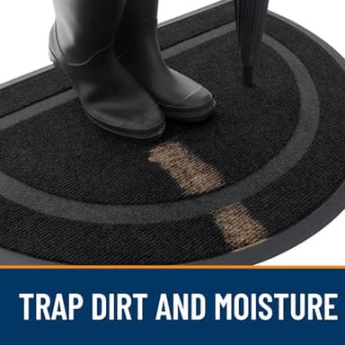 OLANLY Half Circle Door Mat Indoor Outdoor Entrance Welcome, Waterproof All-Season, All-Weather Doormat, Sturdy Natural Rubber, Low Profile, Easy Clean Patio Porch Entryway Mat, 36x24, Black - Image 6