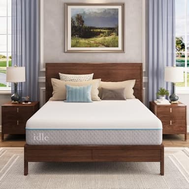 EGOHOME 12 Inch Full Mattress in a Box, Gel Infused Memory Foam Mattress with Cooling Cover, Medium Firm for Back Pain Relief, Foam Made in USA, Fiberglass Free, CertiPUR-US Certified, 54”x75”x12” - Image 1