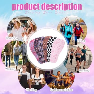 Velmitten 6 Pairs No Show Socks Sockless Shoe Liner Washable Barefoot Shoe Insoles No Slipping Inserts for Women Man (Vibrant Style) - Image 6