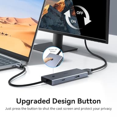 HODO Docking Station to Dual HDMI Monitors Adapter USB C to Dual HDMI Adapter 4K 60 Hz for Laptops Docking Station Dual Monitor with PD 3 USB Port Button Compatible for HP Elitebook Dell XPS 13 15 etc - Image 4