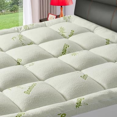 Premium Viscose Made from Bamboo California King Size Mattress Topper for Back Pain, Quilted Fitted Extra Thick Mattress Pad,Pillow Top Mattress Cover with Deep Pocket Up to 21 Inches(72 * 84inch) - Image 1