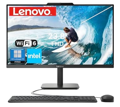 Lenovo 24" FHD All-in-One Desktop Computer, Intel 4-Core Processor (Beats i3-1110G4), 16GB RAM, 512GB PCIe SSD, HDMI, WiFi 6, RJ45, Bluetooth, Business AIO, Vent-Hear, Keyboard & Mouse, Windows 11 Pro - Image 1