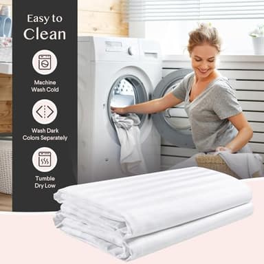 FAUNNA 600TC 100% Cotton Pillow Protectors, Queen Size (20x30), 4 Pack, Oeko-TEX Certified, Hotel Grade Pillow Cover with Silent Zipper, Zip Up Pillow Cases, White - Image 5