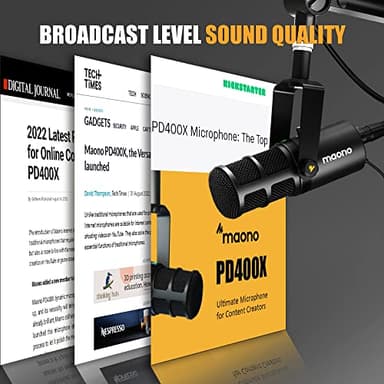 MAONO Dynamic Microphone, USB/XLR Podcast PC Microphone with Software, EQ,Tap-to-Mute, Headphone Jack, Gain Knob & Volume Control, Studio Mic for Broadcast, Recording, Streaming & Gaming (PD400X) - Image 2