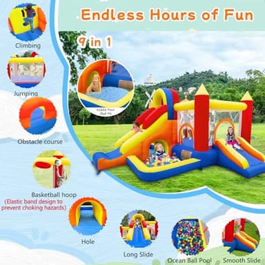 Umbalir Bounce House, Inflatable Bounce House for Kids 3-10, Kids Bounce House with Long Slide, Ball Pit/Pool, Obstacles, Tunnel, Climbing Wall, Bouncy House Indoor & Outdoor Toddler Bouncy Fun - Image 4
