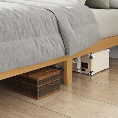 COLAMY 12 Inch Wood Platform Bed Frame,Sturdy Queen Size Bed Frame with Wood Slat Support, No Box Spring Needed,Rustic Pine - Image 7