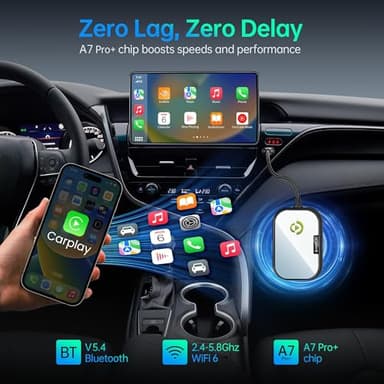 Wireless CarPlay Adapter for Apple iPhone, Converts Factory Wired CarPlay to Wireless CarPlay 2024 Upgrade Plug & Play Auto Connect Fast Easy Use for Cars from 2017 & iPhone iOS 10+ Matte Black - Image 6