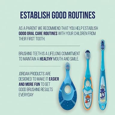 Jordan* ® | Step 1 Baby Toothbrush | 0-2 Years, Soft Bristles, BPA Free | Pink & Purple | 4 Pack - Image 7