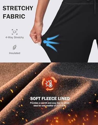 G Gradual Women's Fleece Lined Joggers High Waisted Water Resistant Thermal Winter Sweatpants Running Hiking Pockets - Image 7