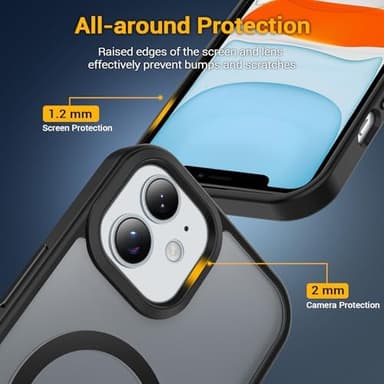 Temdan for iPhone 11 Case, Compatible with Magsafe, Anti-Yellowing, Military-Grade Protection, Shockproof Slim Magnetic Phone Case Cover, Black - Image 4