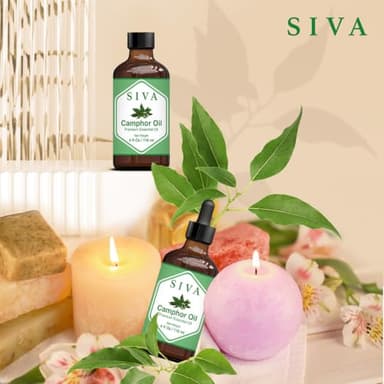Siva Camphor Essential Oil - 4 Fl Oz – Natural Camphor Oil - for Diffuser, Face, Skin Care, Aromatherapy, Hair Care, Scalp and Body Massage - with Dropper - Image 5