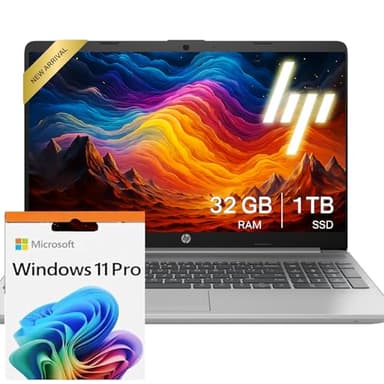 HP 255 G10 Laptop for Home or Work, 32GB RAM, 1TB SSD, 15.6" Full HD, Ryzen 3 7330U (Beat Intel i5-1135G7), HDMI, USB-C, Windows 11 Pro, Business and Fun Ready - Image 1