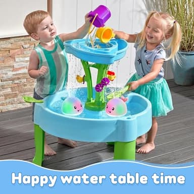 ANGGIKO Baby Bath Toys, Toddler Bath Toys for Kids Ages 1-3, Light Up Whale Bath Toy Sprinkler, Pool Water Table Infant Baby Toys 6-12-18 Months, Bathtub Fountain Toy, Toddler 1st Birthday 1 2 3 Gifts - Image 3