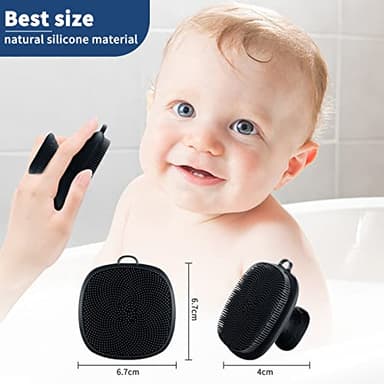 VWMYQ Face Scrubber, Silicone Face Scrubber for Men Facial Cleansing Brush Silicone Face Wash Brush Manual Waterproof Cleansing Skin Care Face Brushes for Exfoliating- Black - Image 6