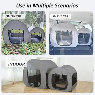 LUCKITTY Portable Cat Playpen, Delivery Room, Enclosure, Postoperative Recovery, House Design for Better Standing, Foldable Pet Tent for Indoor and Outdoor Use, Cat Houses & Condos Dark Gray - Image 7