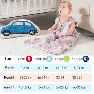 david's kids Muslin Cotton Baby Sleep Sack 0-6 Months, 2 Pack 100% Cotton Sleeping Bag for Summer, TOG 0.5 Baby Wearable Blankets with 2-Way Zipper, Soft Sleep Sacks for Newborn Infant, Floral - Image 6