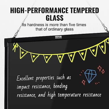 VEVOR 32"x24" LED Message Writing Board, Menu Sign Boards, Illuminated Erasable Lighted Chalkboard, Neon Effect Drawing Panel with 8 Fluorescent Chalk Markers and Remote Control - Image 5