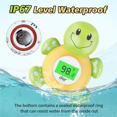 Baby Bath Thermometer, Digital Water Temperature Thermometers with 3 Color Backlit and Temperature Warning, Safety Bath Tube Thermometers Floating Toy for Infant, Toddler - Image 3
