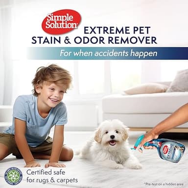 Simple Solution Extreme Pet Stain and Odor Eliminator Spray, Pee Stain Remover, Enzyme Cleaner, 3X Pro-Bacteria Cleaning Power, Dog Odor Remover, 32 oz and Gallon - Image 6