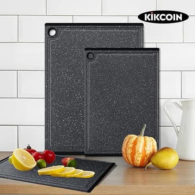 Plastic Cutting Boards for Kitchen, 3-Piece Large Cutting Board Set Dishwasher Safe Chopping Boards with Non-slip Feet and Juice Grooves, Kikcoin - Image 7