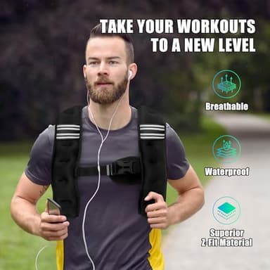 WTREE Weighted Vest Men or Women - 8 lb Weights with Reflective Stripe, Weighted vest for Workout Equipment for Strength Training Night Running - Image 3