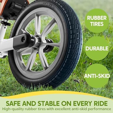 SYNCFUN 12'' Toddler Balance Bike for 2, 3, 4, 5 Year Old Kids, Lightweight Bike with Adjustable Seat and Rubber Tires for Children, Balancing Toy for 2-5 Girls and Boys Birthday Gift (White) - Image 4