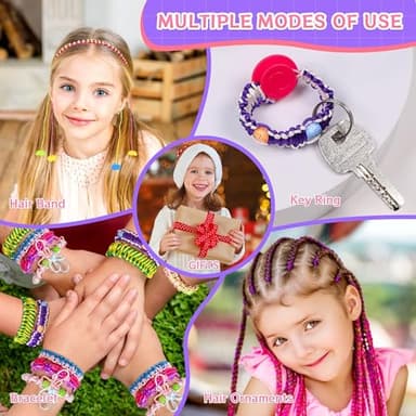 HFWDGTAO Friendship Bracelet Making Kit for Girls Birthday Present for Teen Girl, Arts and Crafts String Maker Tool Arts and Crafts Toy for Kids Ages 8-12 (Purple-1168) - Image 6