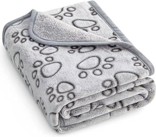 Stuffed® Premium Soft Dog Blanket Washable, 40"x32" Cat Blanket for Indoor Cats Large Medium Small Dog Gifts Puppy Essentials (Grey) - Image 1